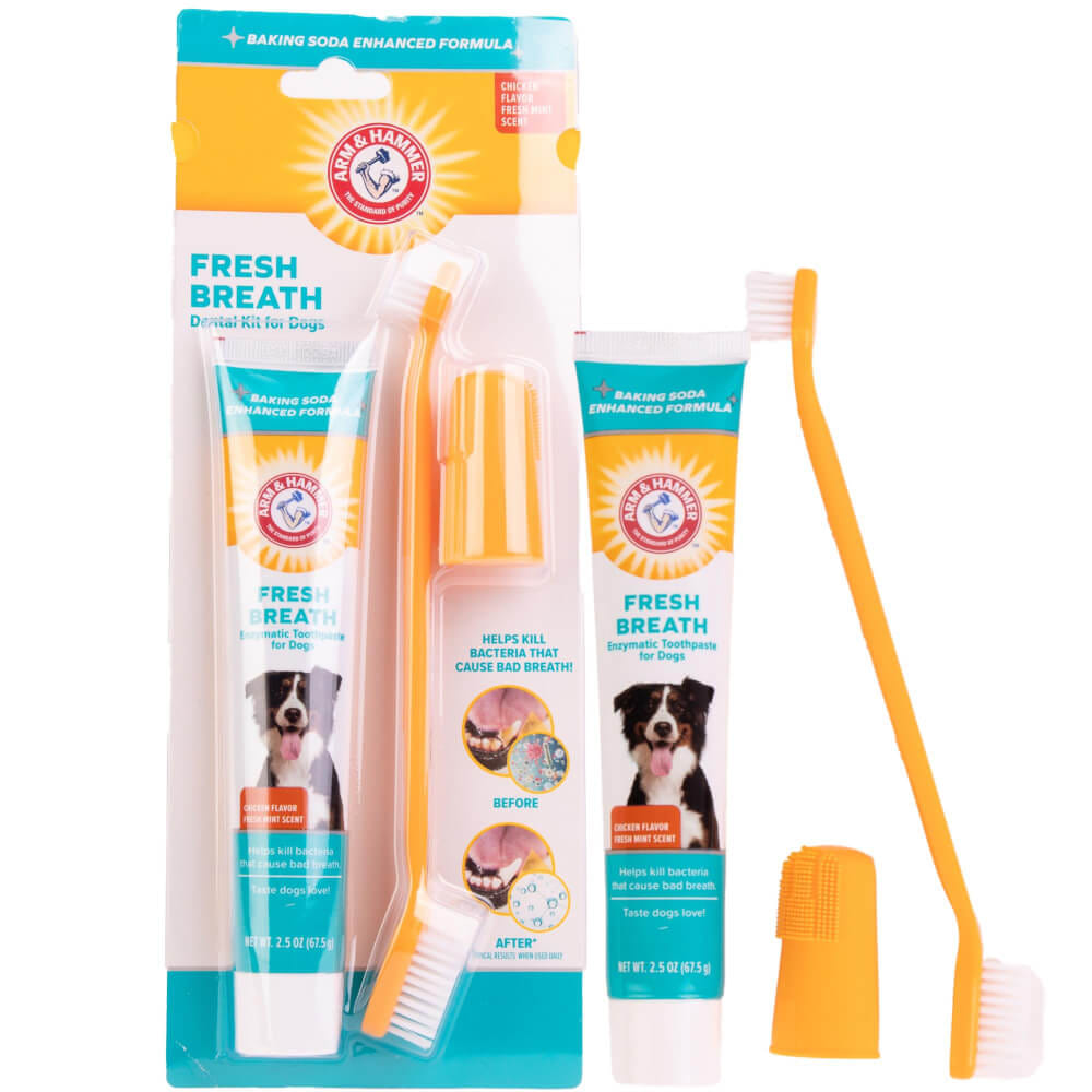 ชุดยาสีฟันสำหรับสุนัข ARM AND HAMMER FB สูตรลดกลิ่นปาก รสไก่มินต์ 2.5 OZ_1