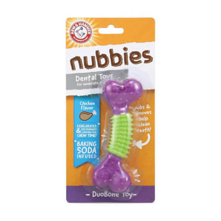 ของเล่นสุนัข ARM AND HAMMER NUBBIES DUO BONE ช่วยขัดฟัน รสไก่ ขนาด 5X14 ซม._0