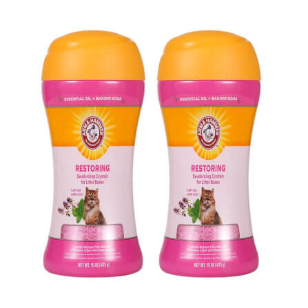 เม็ดคริสตัลดับกลิ่นทรายแมว ARM AND HAMMER สูตรลดความเครียด กลิ่นคลารี่เสจ มินต์ 425G. (2 ขวด)_0