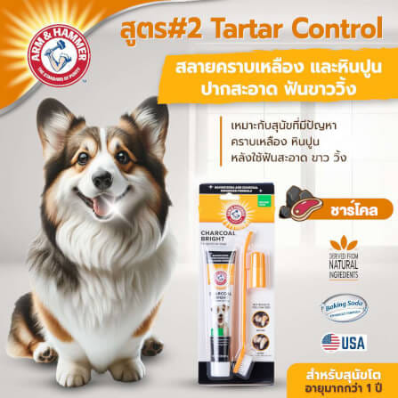 ชุดยาสีฟันสำหรับสุนัข ARM AND HAMMER FB รสมินต์ชาร์โคล ขนาด 67.5 กรัม_9