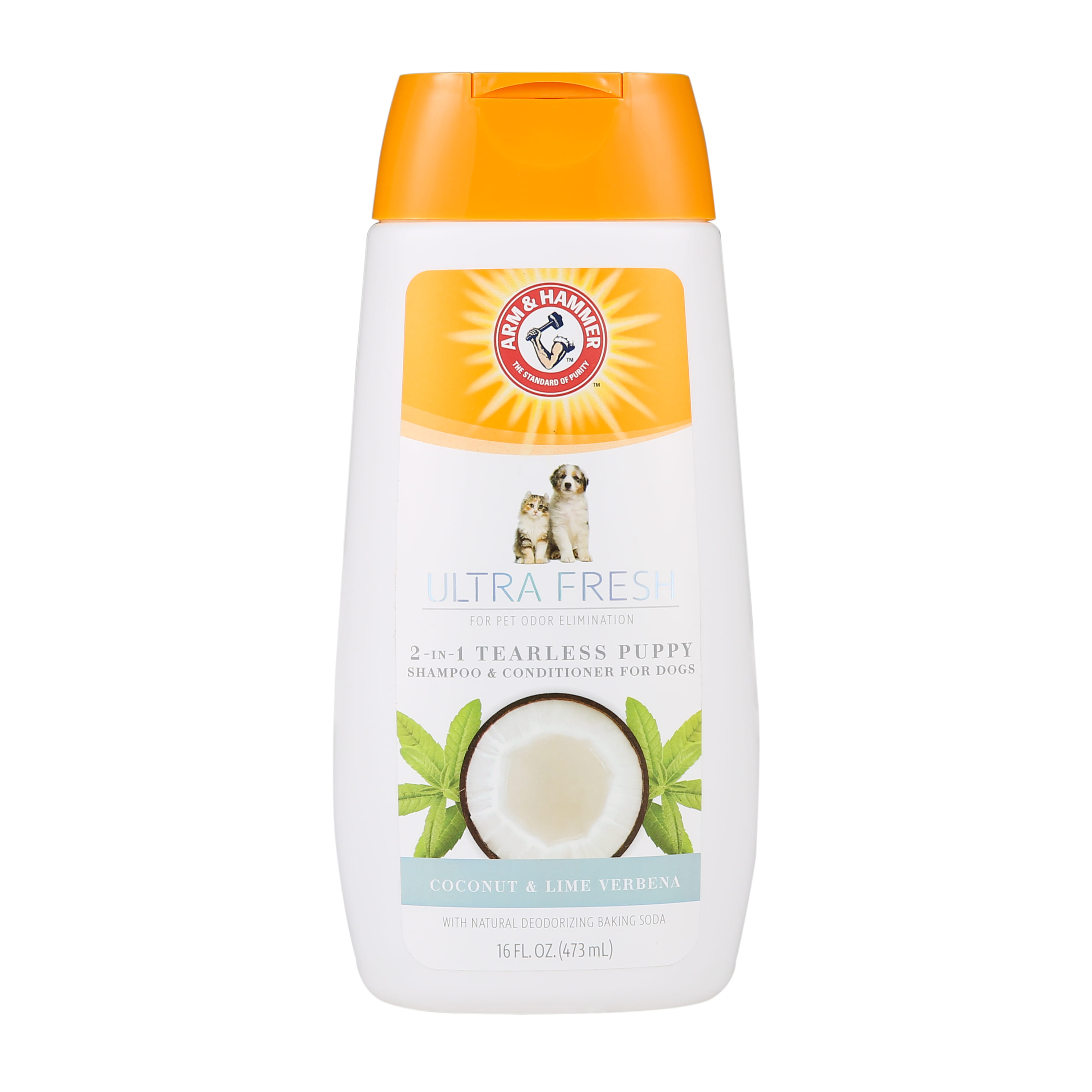 แชมพูสำหรับลูกสุนัข ARM AND HAMMER ULTRA FRESH 2 IN 1 DETANGLING สูตรผสมครีมนวด กลิ่นมะพร้าว ไลม์ และดอกเวอร์บีนา 473 มล._1