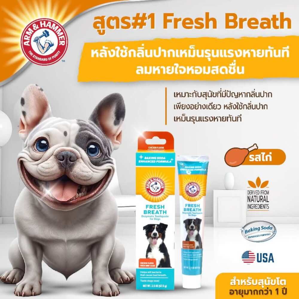 ยาสีฟันสำหรับสุนัข Arm and Hammer FB รสไก่มินต์ ขนาด 67.5 กรัม (ไม่มีแปรง)_8
