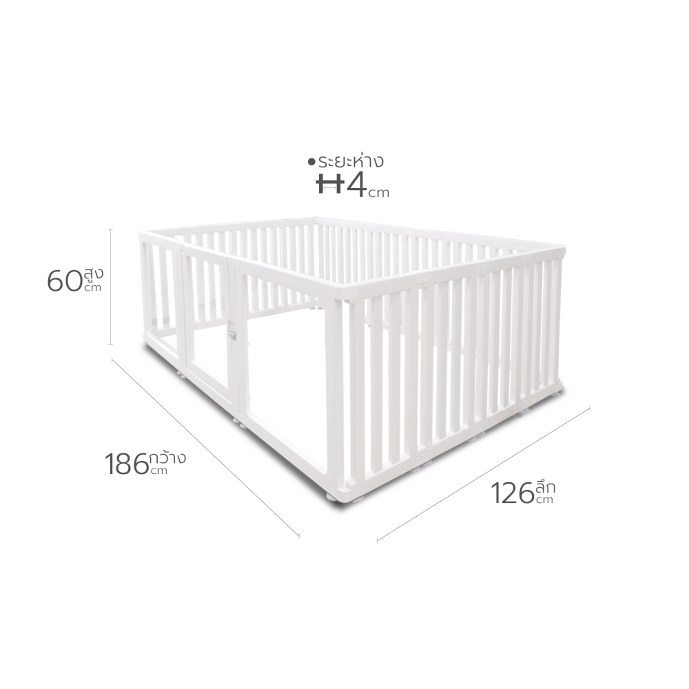 คอกกั้นสัตว์เลี้ยง PAWRADISE รุ่น BONNIE SIZE M ขนาด 186X126X60 CM_2