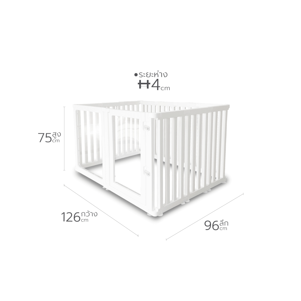 คอกกั้นสัตว์เลี้ยง PAWRADISE รุ่น BONNIE TALL SIZE S ขนาด 126X96X75 CM_2