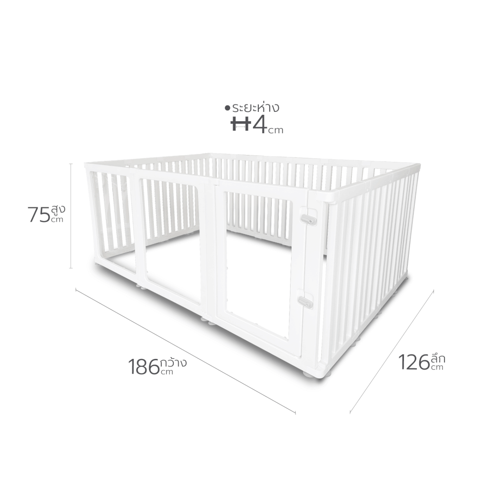 คอกกั้นสัตว์เลี้ยง PAWRADISE รุ่น BONNIE TALL SIZE M ขนาด 186X126X75 CM_2