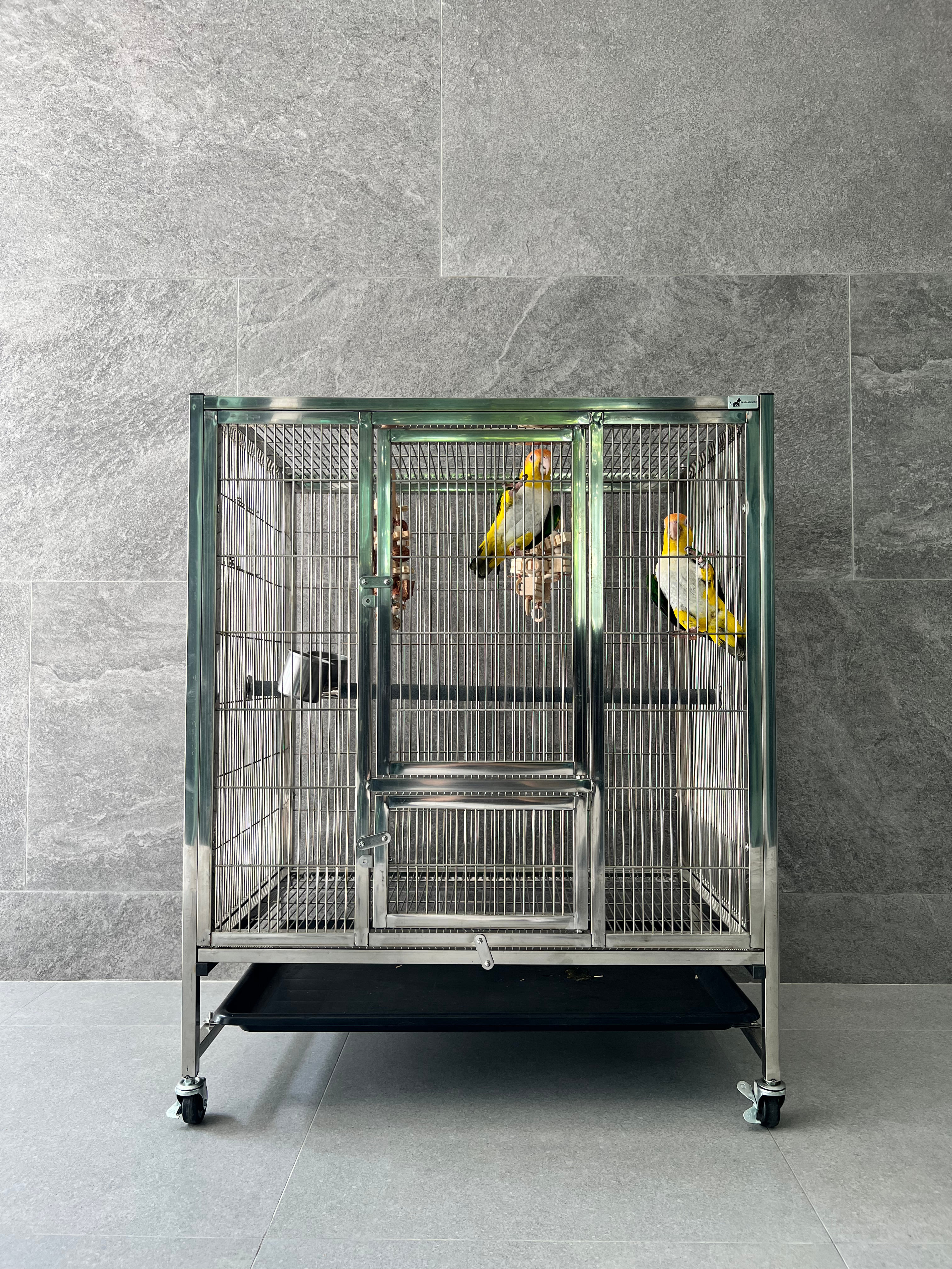 กรงนกสแตนเลสท่อตัน PAWRADISE รุ่น BUDDY SIZE M 78X52X90 ซม._4