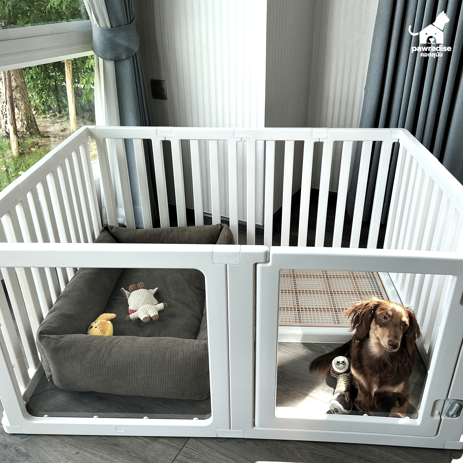 คอกกั้นสัตว์เลี้ยง PAWRADISE รุ่น BONNIE SIZE S ขนาด 126X96X60 CM_5