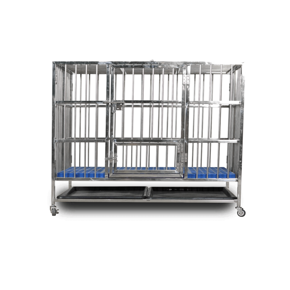 กรงสุนัขสแตนเลส 202 Pawradise รุ่นท่อกลม Size L (พับได้) ขนาด : 108 x 70 x 97 cm.