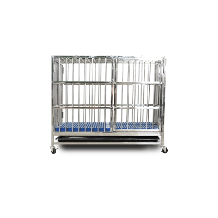กรงสุนัขสแตนเลส 202 Pawradise รุ่นท่อกลม Size M ขนาด : 95 x 64 x 82 cm._1