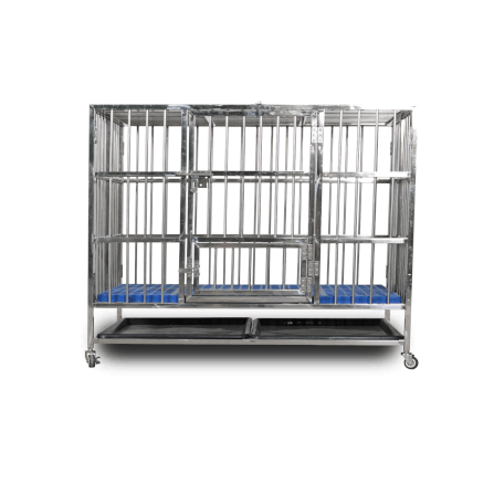 กรงสุนัขสแตนเลส 202 Pawradise รุ่นท่อกลม Size L (พับได้) ขนาด : 108 x 70 x 97 cm._1