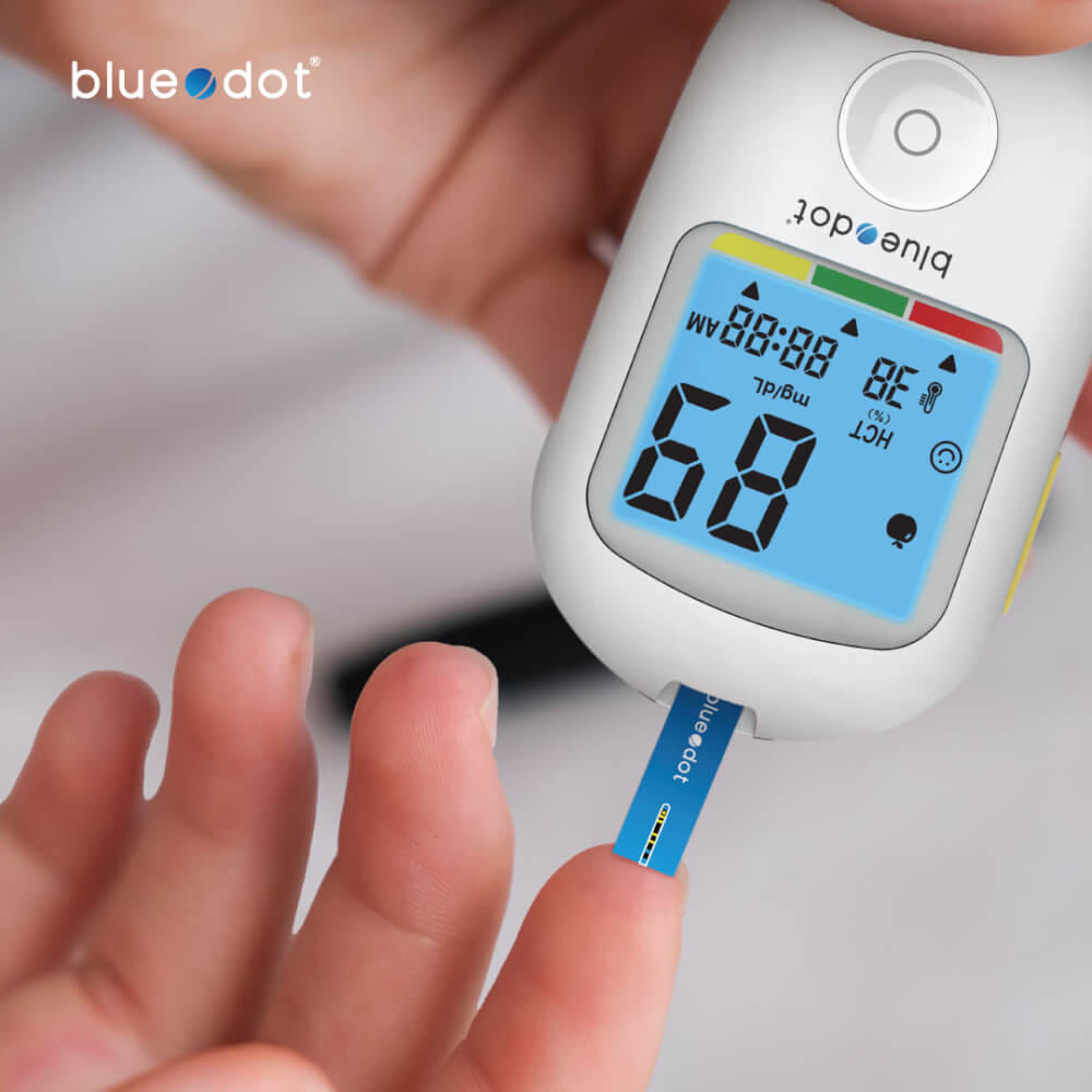 แผ่นตรวจน้ำตาล แถบตรวจน้ำตาล 25 ชิ้น Bluedot Test strip