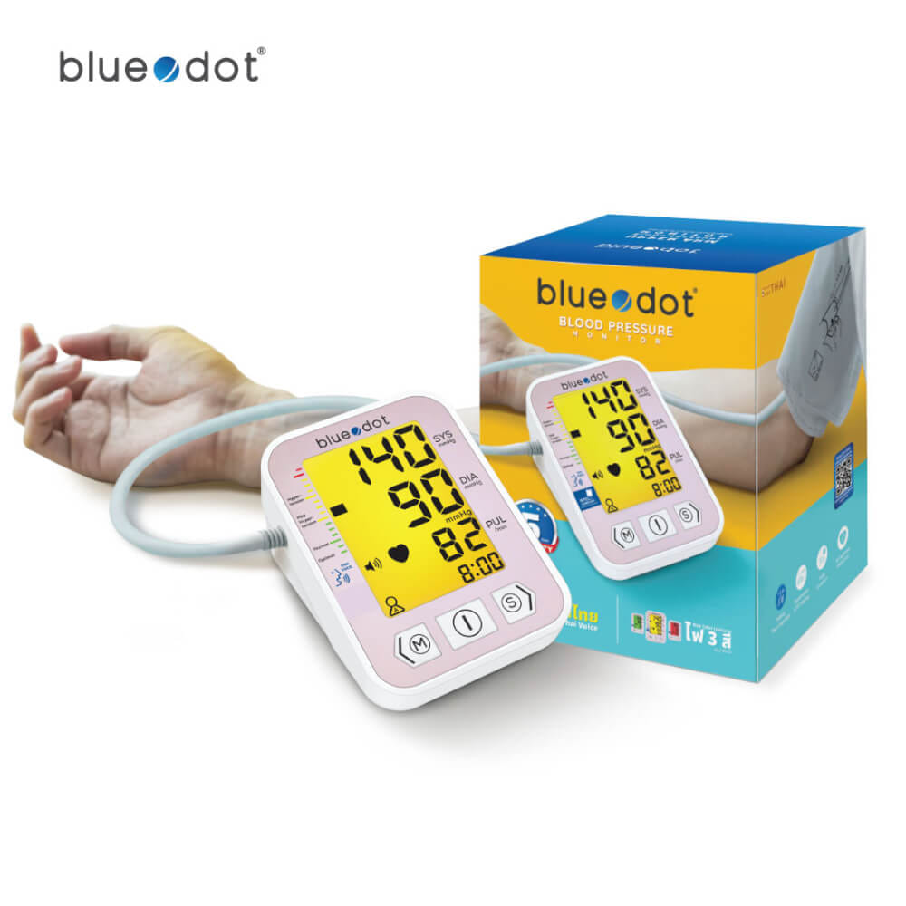 เครื่องวัดความดัน Bluedot รุ่น B-BM03 Pro light มีเสียง พูดไทยได้ หน้าจอเปลี่ยนได้สามสี_6