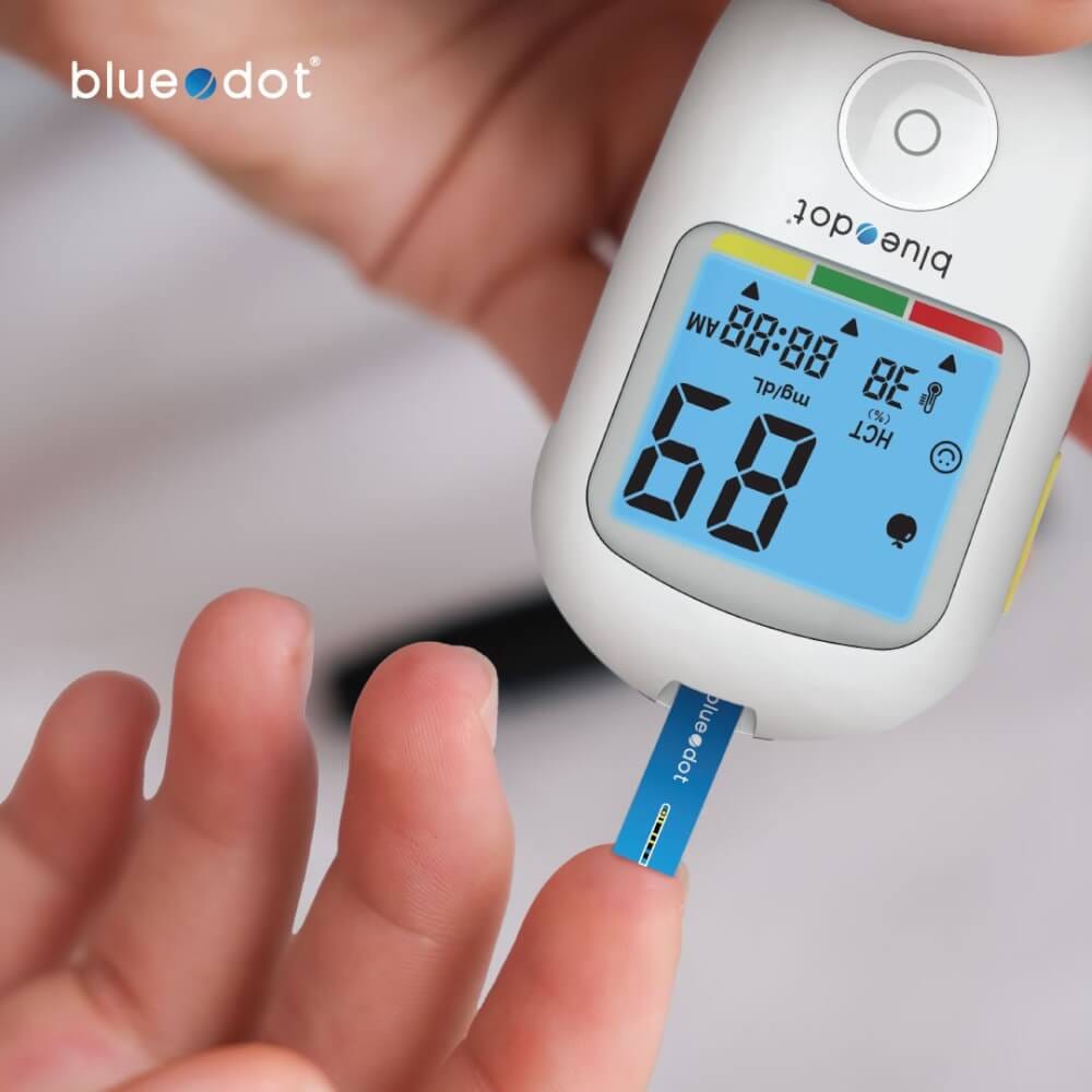 แผ่นตรวจน้ำตาล แถบตรวจน้ำตาล 25 ชิ้น Bluedot Test strip