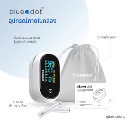 เครื่องวัดออกซิเจนในเลือดปลายนิ้ว BLUEDOT B-PO251_4