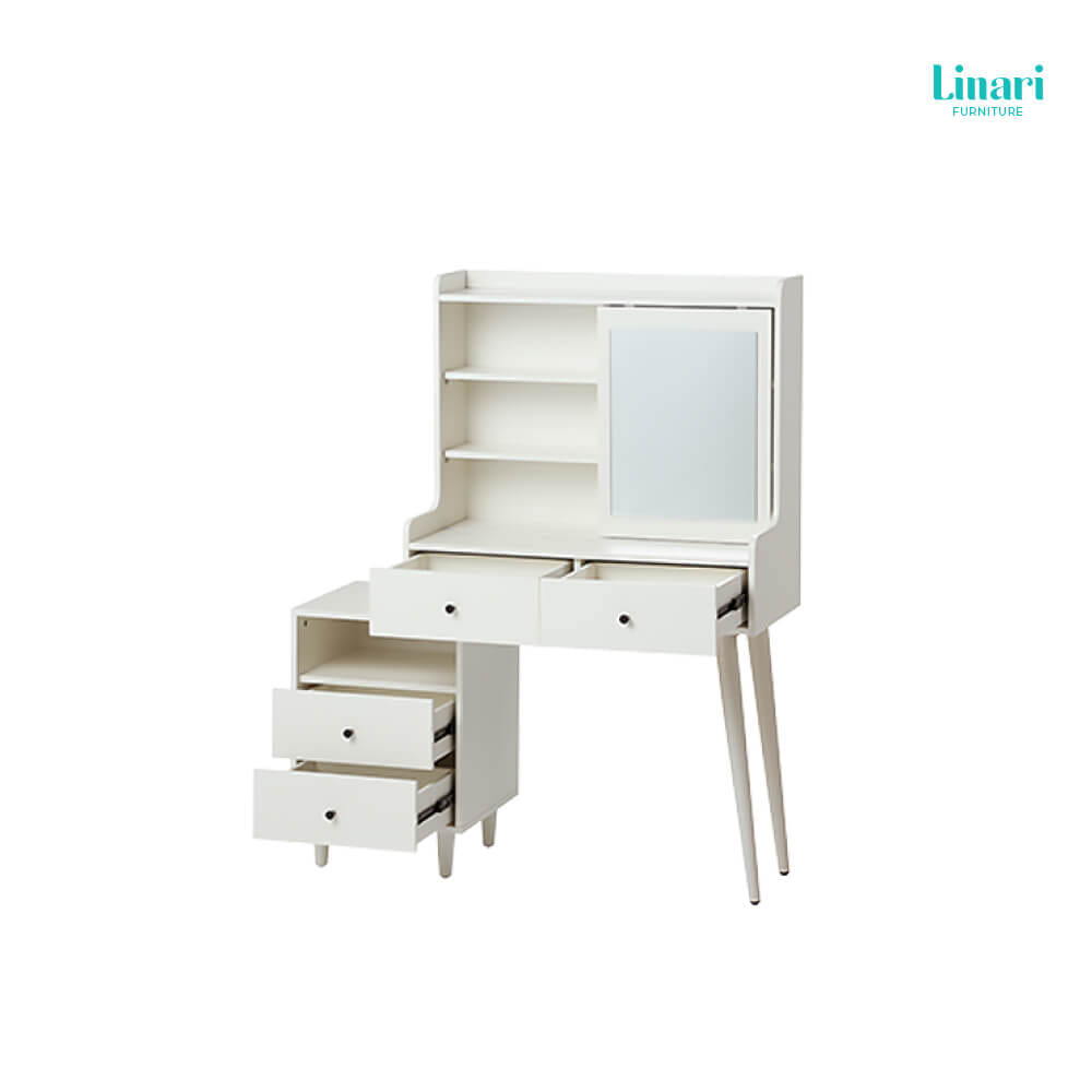 ชุดโต๊ะเครื่องแป้งพร้อมเก้าอี้ โต๊ะแต่งหน้าพร้อมกระจกบานเลื่อน  Linari รุ่น MI1C-A
