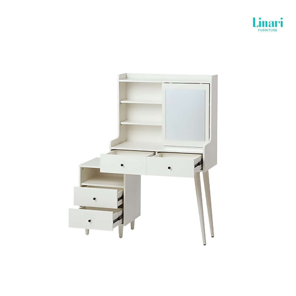 ชุดโต๊ะเครื่องแป้งพร้อมเก้าอี้ โต๊ะแต่งหน้าพร้อมกระจกบานเลื่อน  Linari รุ่น MI1C-A