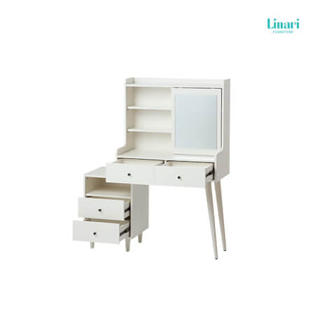 ชุดโต๊ะเครื่องแป้งพร้อมเก้าอี้ โต๊ะแต่งหน้าพร้อมกระจกบานเลื่อน  Linari รุ่น MI1C-A_3