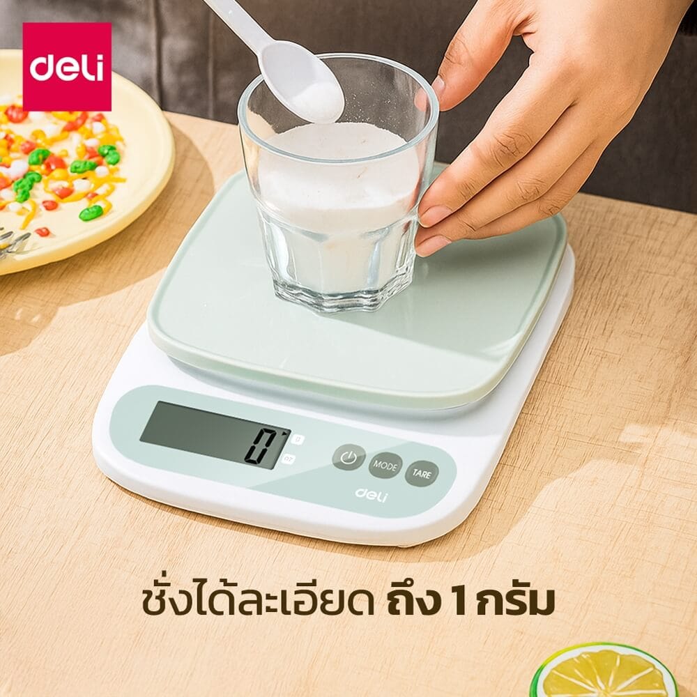 เครื่องชั่งน้ำหนัก ดิจิตอล DELI E86152-GN-01 สีเขียว