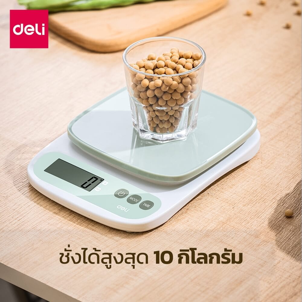 เครื่องชั่งน้ำหนัก ดิจิตอล DELI E86152-GN-01 สีเขียว
