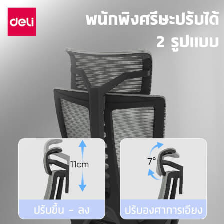 เก้าอี้สำนักงานเพื่อสุขภาพ DELI E4973-BK-01 สีดำ_3