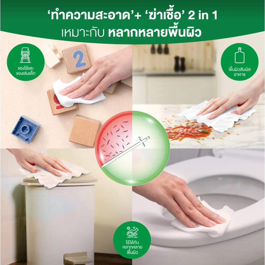 ผ้าเช็ดทำความสะอาดผิวเดทตอล สูตรออริจินัล จำนวน 50 ชิ้น