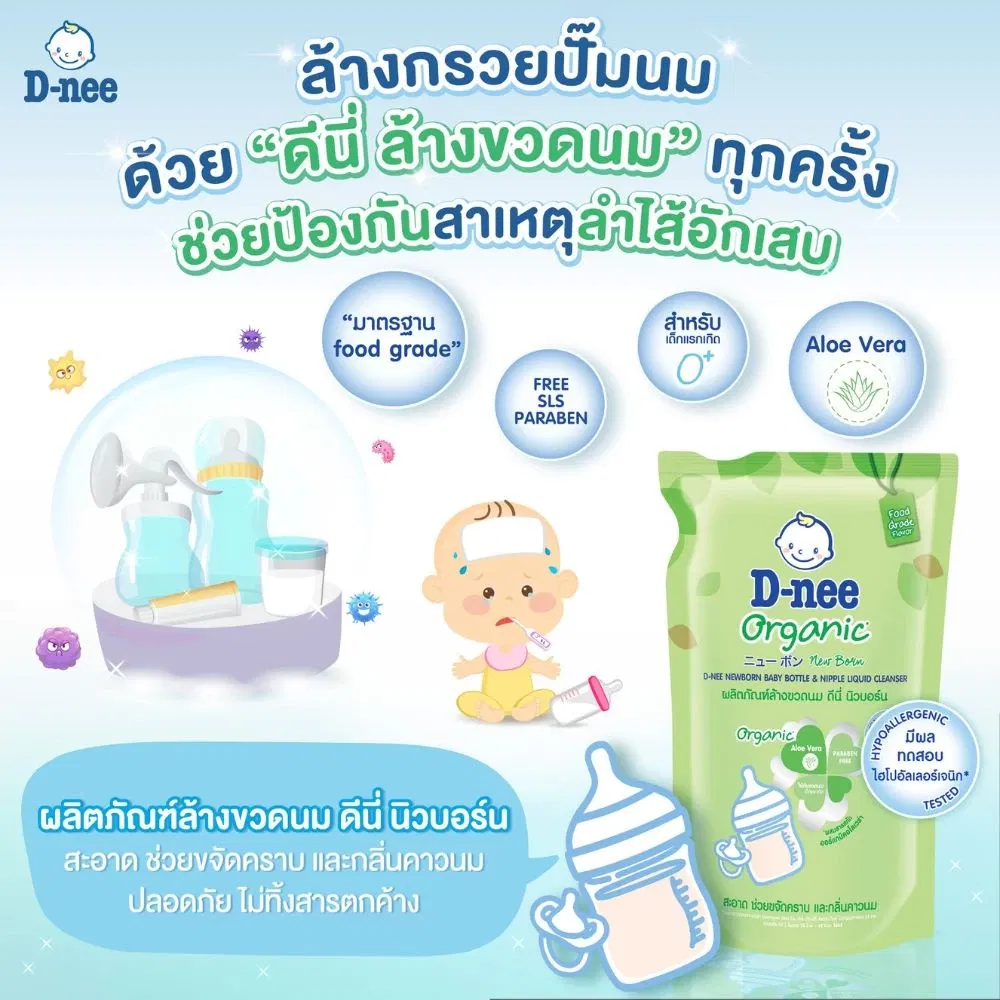 ผลิตภัณฑ์น้ำยาดีนี่ล้างขวดนมและจุกนม ชนิดถุงเติม 550 มล._5