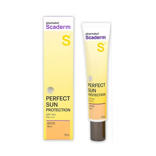 ผลิตภัณฑ์บำรุงผิว สกาเดิร์ม กันแดดแเนื้อครีมสีเบจ SPF50+/PA++++ 30 กรัม
