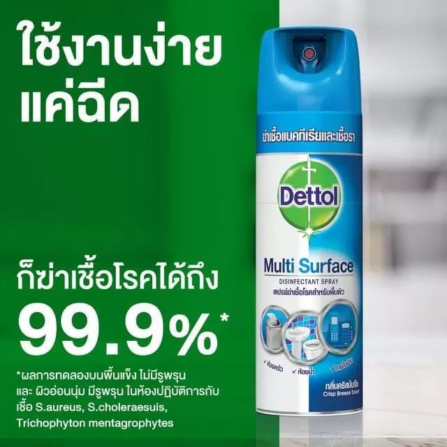 สเปรย์ฆ่าเชื้อเดททอล กลิ่นคริสป์บรีซ 450 มล.