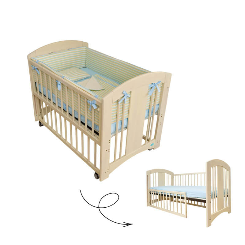 เตียงนอนเด็ก IDAWIN รุ่น Junior 2 in 1 สี White Wash_0