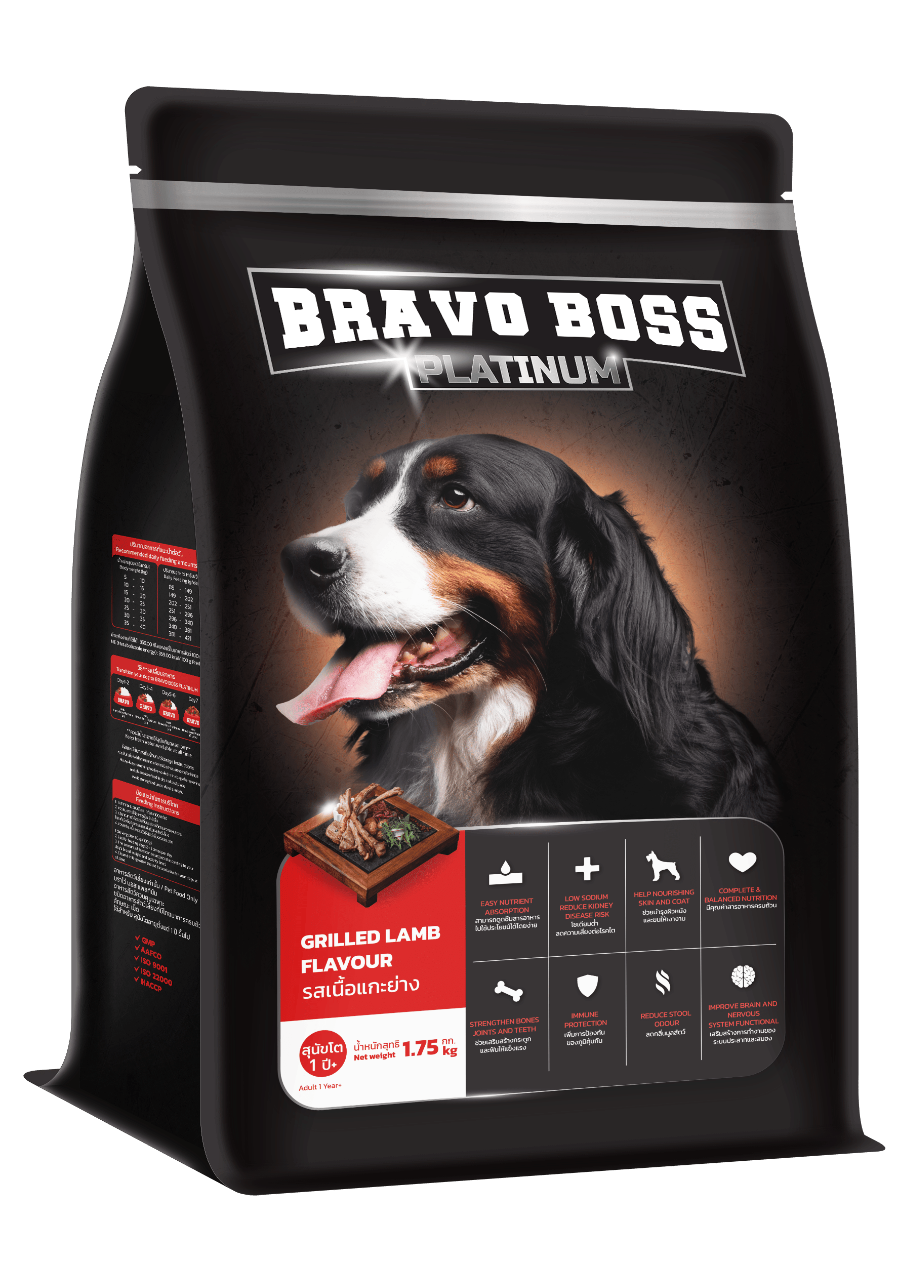อาหารสุนัข BRAVO BOSS PLATINUM รสเนื้อแกะย่าง 1.75 กก. (x6)_1