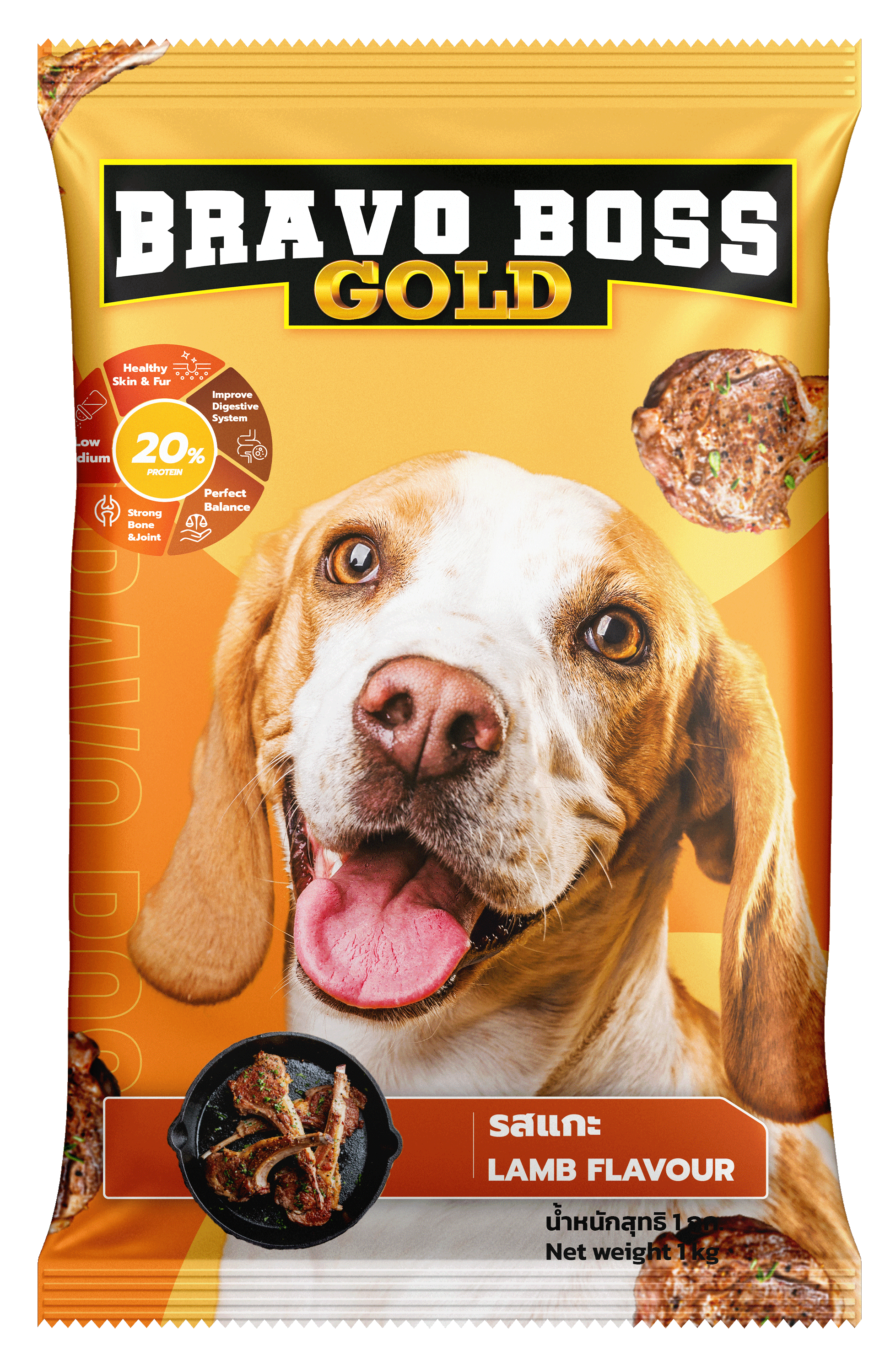 อาหารสุนัข  BRAVO BOSS GOLD รสแกะ 1 กก._1