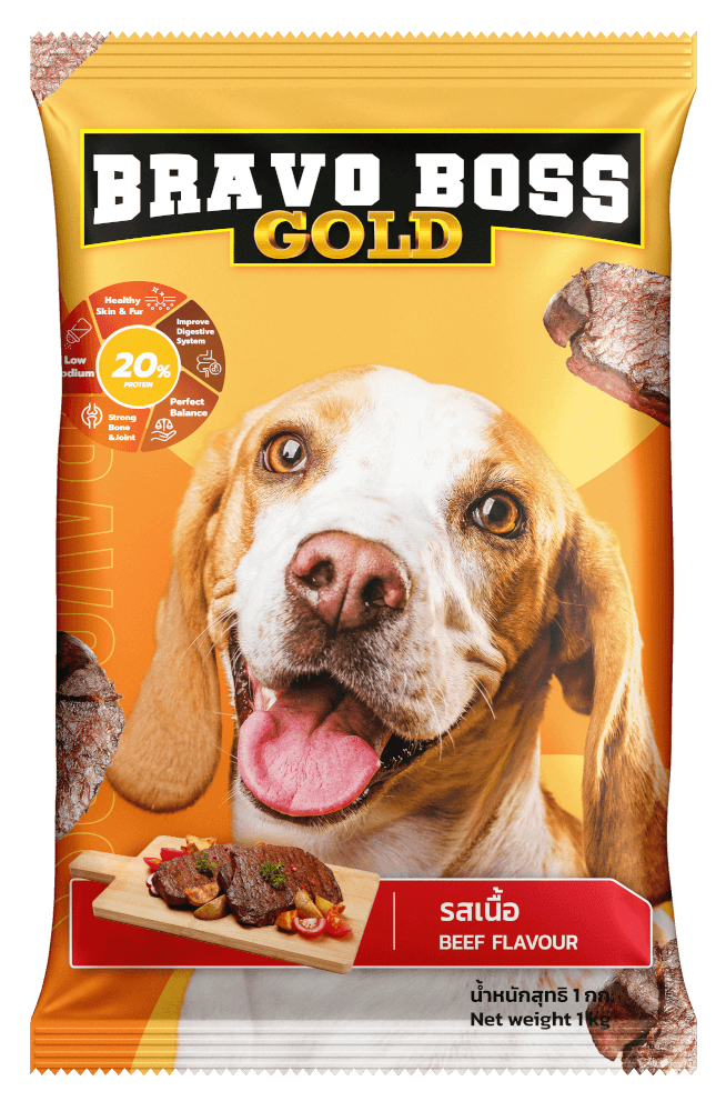 อาหารสุนัข BRAVO BOSS GOLD รสเนื้อ 1 กก.