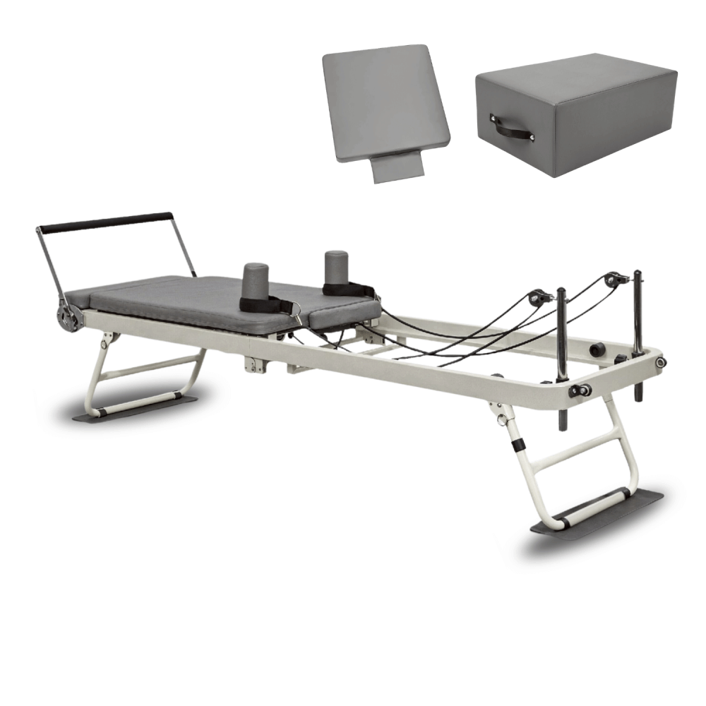 เครื่องพิลาทิส HOMEFITTOOLS PILATES REFORMER FOLDABLE รุ่น LITE สีเทา (รวมอุปกรณ์เสริม)