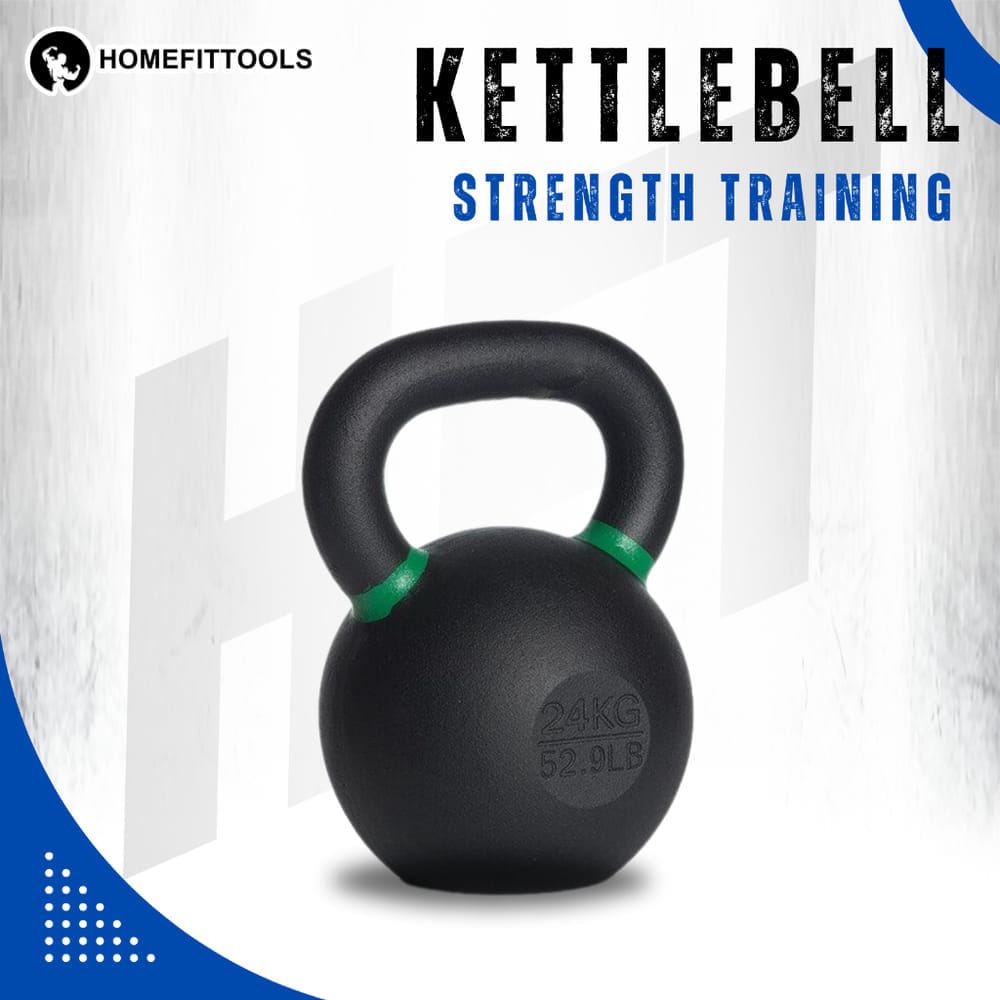 เคตเทิลเบล HOMEFITTOOLS น้ำหนัก 24 KG สีดำด้าน