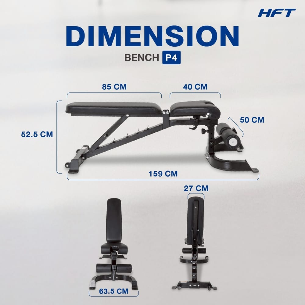 ม้านั่งยกน้ำหนัก ม้านั่งออกกำลังกาย HOMEFITTOOLS รุ่น P4 สีดำ