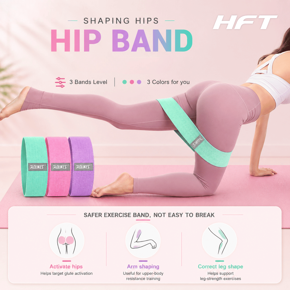 เซ็ตยางยืดออกกำลังกาย 3 ชิ้น BOOTY BAND HOMEFITTOOLS