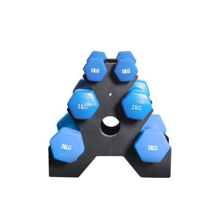 เซ็ตดัมเบล HOMEFITTOOLS ดัมเบล 3 คู่ SET 1/2/3 KG. สีน้ำเงิน_0