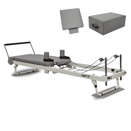 PILATES REFORMER HOMEFITTOOLS พับได้ พร้อมอุปกรณ์เสริม รุ่น PRIME สีเทา_0