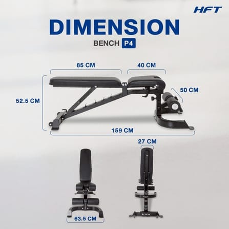 ม้านั่งยกน้ำหนัก ม้านั่งออกกำลังกาย HOMEFITTOOLS รุ่น P4 สีดำ_2