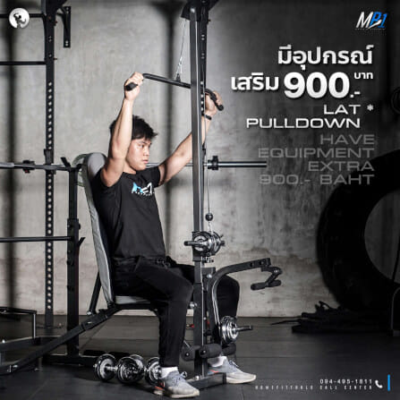 ม้านั่งยกน้ำหนัก HOMEFITTOOLS พร้อมแร็ควางบาร์เบล+เสาเสริม HFT รุ่น MB1_2