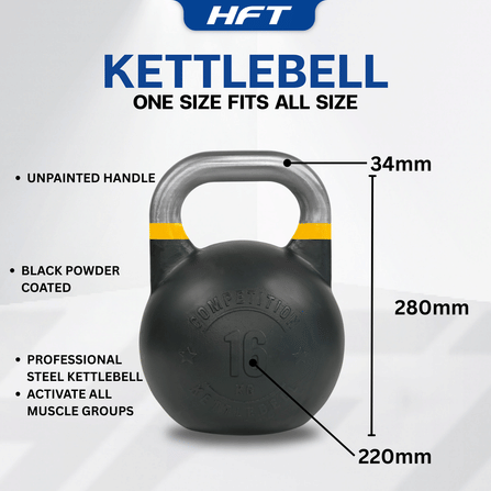 ลูกตุ้มน้ำหนัก HOMEFITTOOLS เคตเทิลเบล เกรดแข่งขัน 16 KG._3