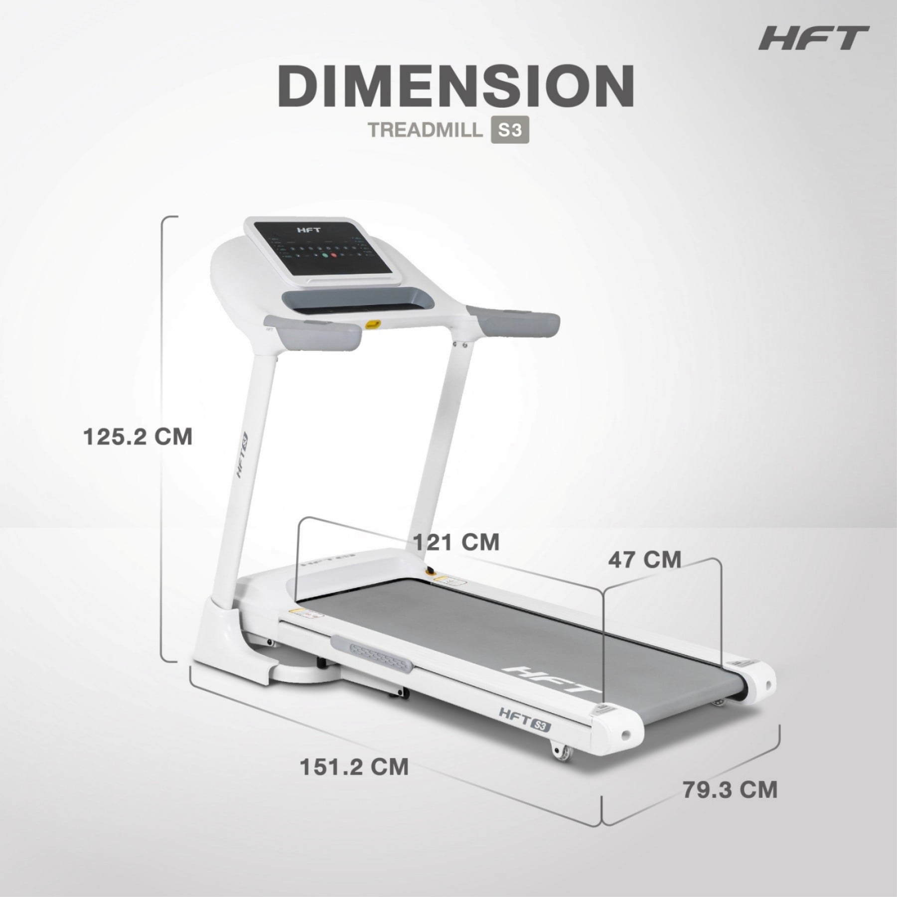 ลู่วิ่งไฟฟ้า HOMEFITTOOLS S3 2.5 HP สีดำ พับเก็บได้_9