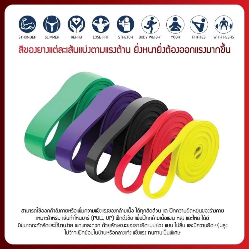 ยางยืดออกกำลังกาย HOMEFITTOOLS PULLUP 65-175 ปอนด์ สีน้ำเงิน TPE
