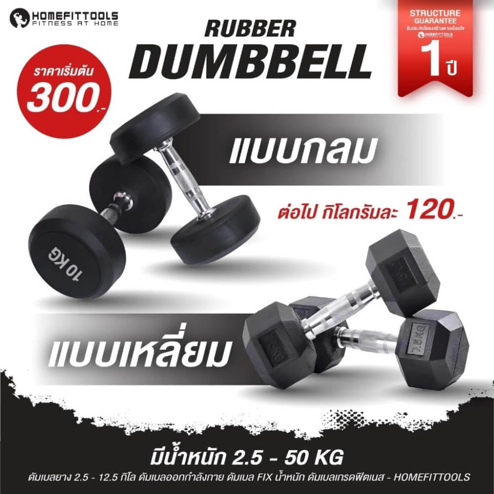 ดัมเบล HOMEFITTOOLS แบบกลม 2.5 KG (1 คู่)_1