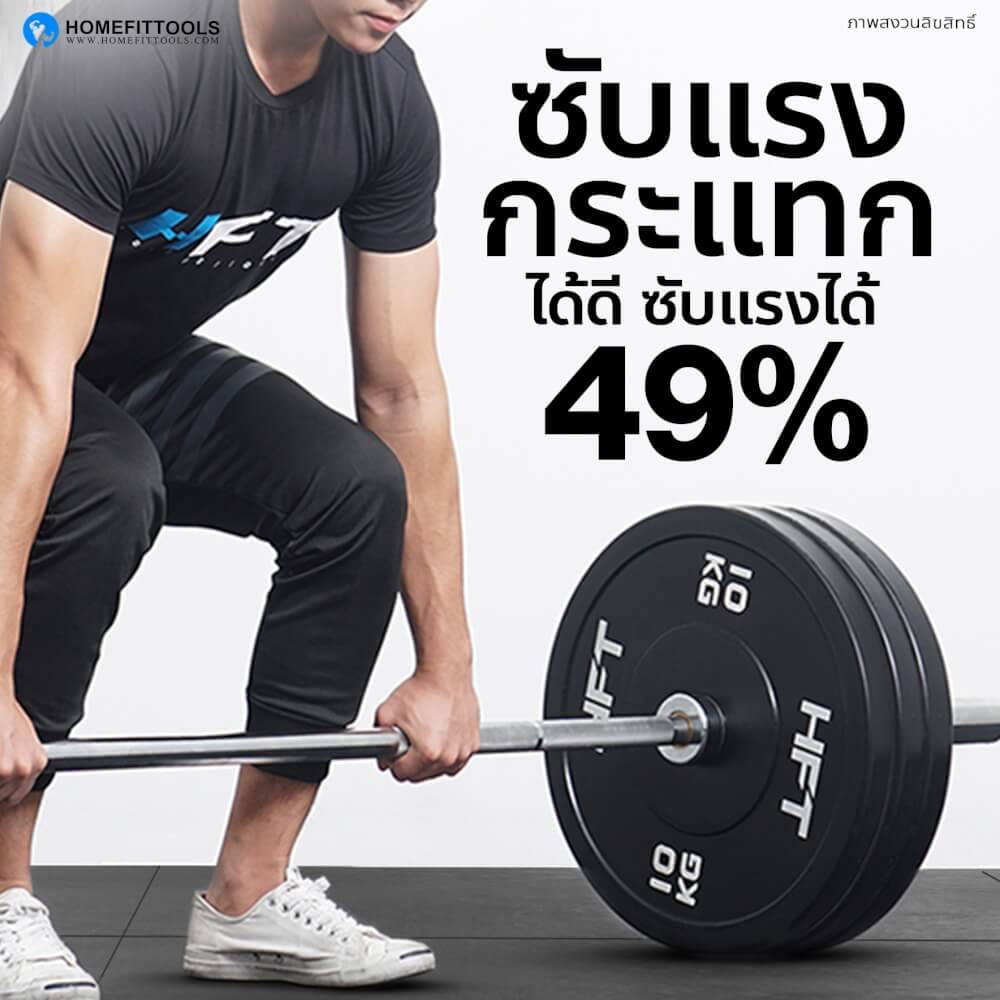 แผ่นยางปูพื้นฟิตเนส 1X1ม. หนา 25MM HOMEFITOOLS รุ่น P1 (1 แผ่น)