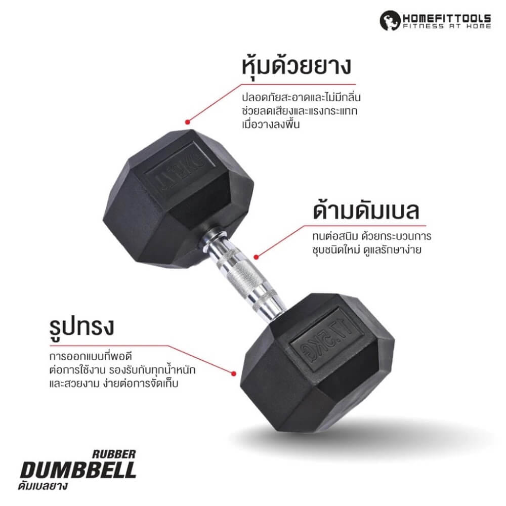 ดัมเบล HOMEFITTOOLS แบบกลม 2.5 KG (1 คู่)_3