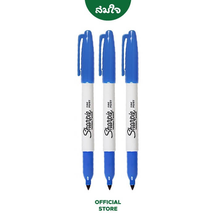 ปากกามาร์คเกอร์ SHARPIE FINE ขนาดหัว F 1.0มม. สีน้ำเงิน จำนวน 3 ด้าม_1