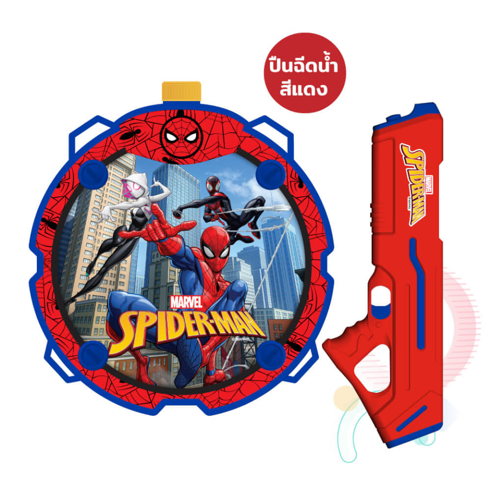 ปืนฉีดน้ำไฟฟ้า แบบแทงค์ DISNEY MARVEL ลาย SPIDERMAN สีแดง