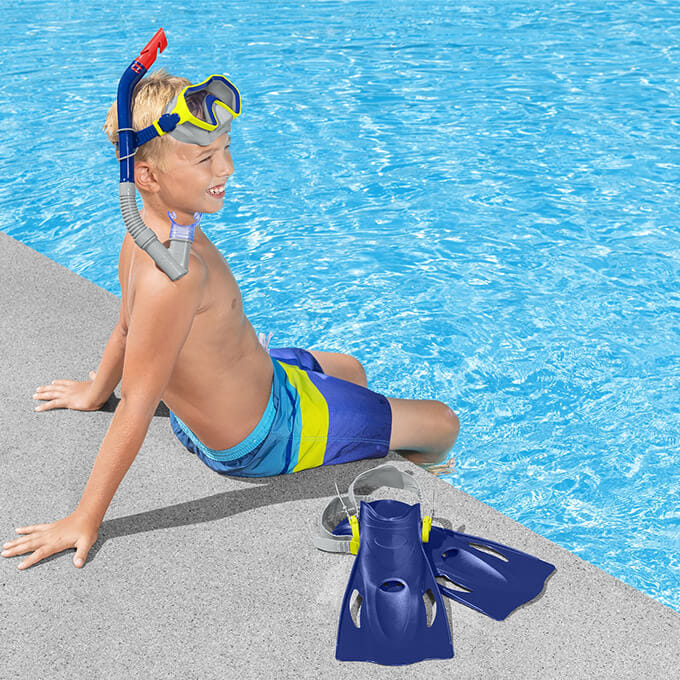 หน้ากากดำน้ำ BESTWAY ลาย CRUSADER SNORKEL SET 7 ปี+