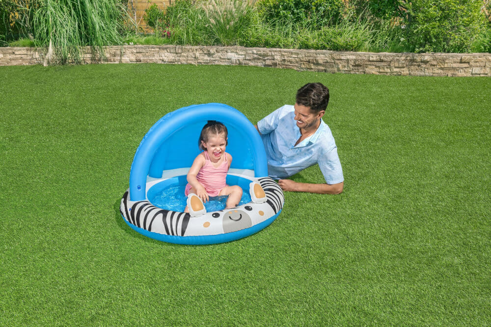 สระน้ำ BESTWAY 52559 ขนาด 97 X 66 CM SAFARI SUN SHADED KIDDIE POOL